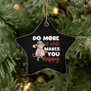 Do More of What Makes You Happy - Baseball Ceramic Tree Decoration