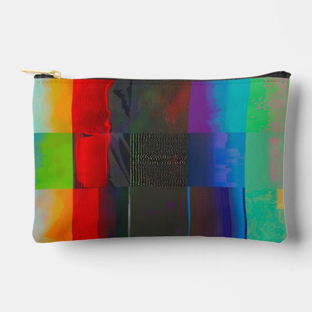 Do More on Electric Starlight Glitch Digital Art Accessory Pouch (Front)