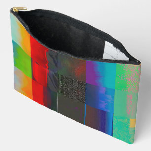 Do More on Electric Starlight Glitch Digital Art Accessory Pouch