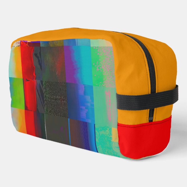 Do More on Electric Starlight Glitch Digital Art Dopp Kit (Left Corner)