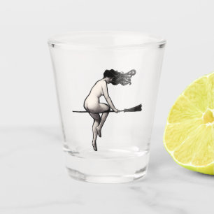 Do No Harm Witch and Broom Witchy                  Shot Glass