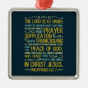 Do Not Be Anxious - Philippians 4:5-7 Metal Tree Decoration