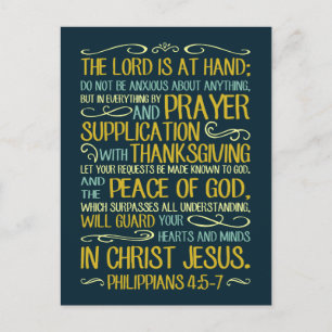 Do Not Be Anxious - Philippians 4:5-7 Postcard