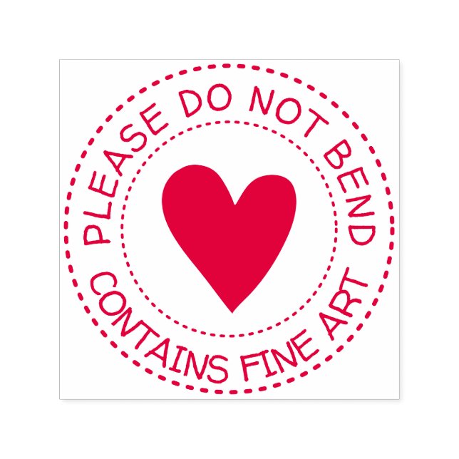 Do Not Bend Fine Art Cute Heart Self-inking Stamp (Design)