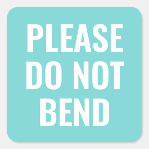 Do not bend trendy simple modern business square sticker