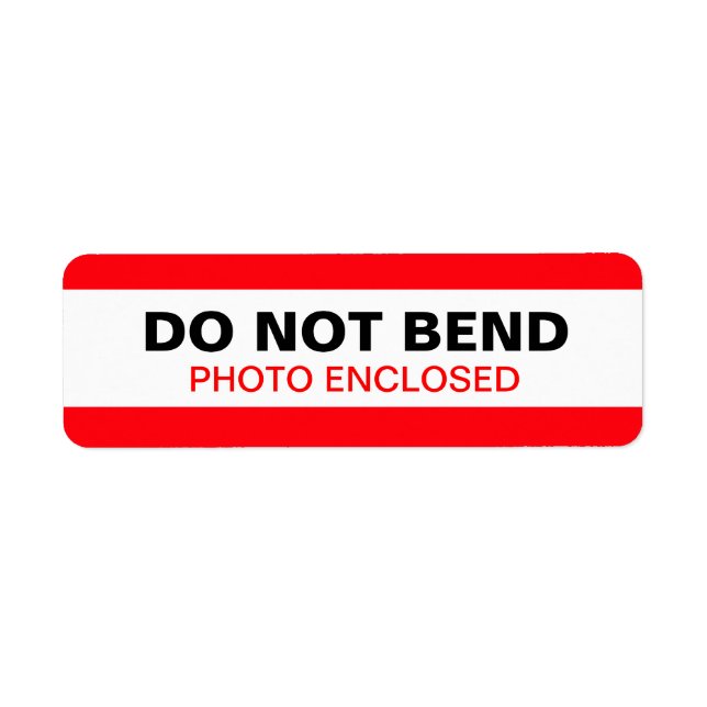 Do Not Bend Warning Label Red (Front)