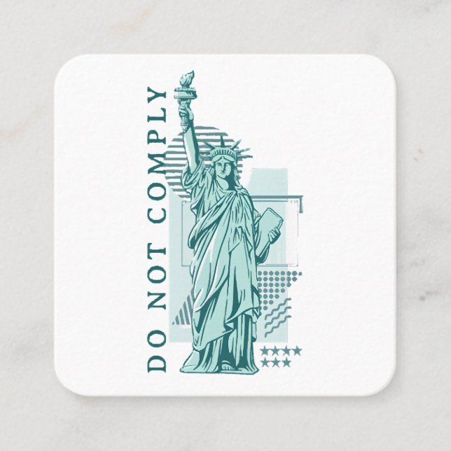 Do Not Comply Square Business Card (Front)