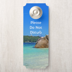 Do Not Disturb Beautiful Tropical Sea Rocky Coast Door Hanger