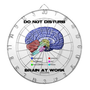Do Not Disturb Brain At Work (Anatomical Humour) Dartboard