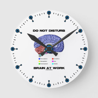 Do Not Disturb Brain At Work (Anatomical Humour) Round Clock