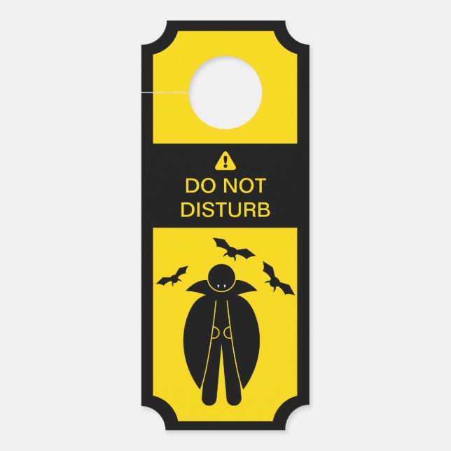 Do Not Disturb Caution Vampire Door Hanger (Front)