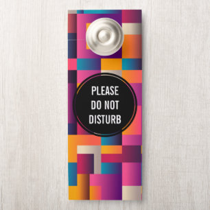 Do Not Disturb Colourful Abstract Squares and Shap Door Hanger