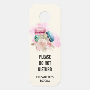 Do Not Disturb Colourful Macarons Watercolor Door Hanger
