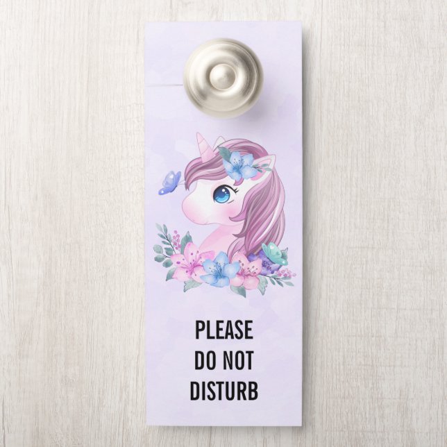 Do Not Disturb Cute & Magical Baby Unicorn Door Hanger (On Knob)