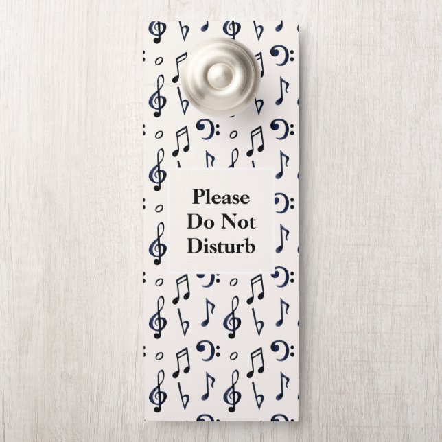 Do Not Disturb Cute Musical Notes Pattern Door Hanger (On Knob)