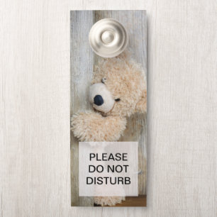 Do not Disturb Cute Stuffed Bear Photo Door Hanger