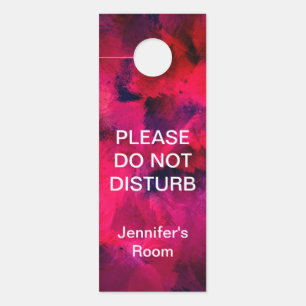 Do Not Disturb Dark Red and Purple Abstract Door Hanger