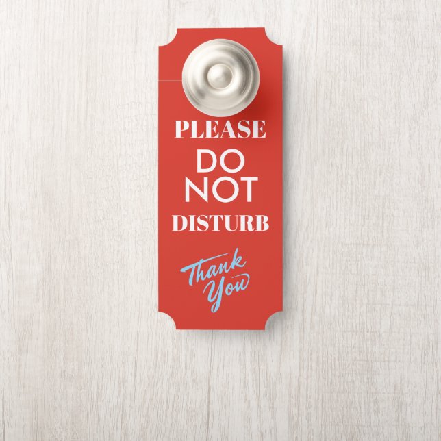Do Not Disturb Door Hangers Red Colour (On Knob)