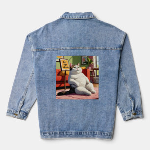 Do not Disturb Fat Cat Funny Denim Jacket