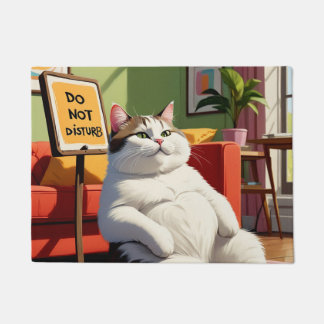 Do not Disturb Fat Cat Funny  Doormat