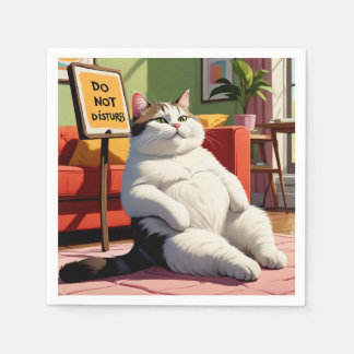 Do not Disturb Fat Cat Funny  Napkin