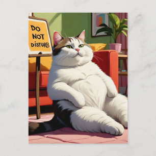 Do not Disturb Fat Cat Funny Postcard