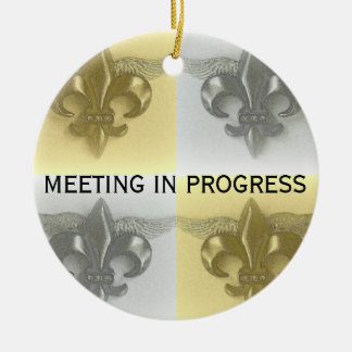 DO NOT DISTURB - FLEUR DE LIS, SOFT GOLD AND SILVE CERAMIC TREE DECORATION