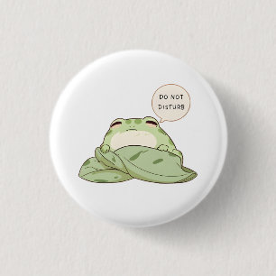 Do Not Disturb Frog Sleepy Kawaii Design 3 Cm Round Badge