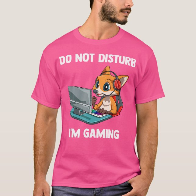 Do Not Disturb Funny Video Gaming Fox Gamer T-Shirt (Front)