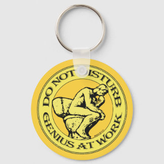 Do Not Disturb, Genius At Work (color stamp style) Key Ring