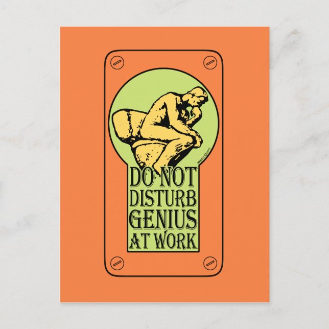 Do Not Disturb, Genius At Work (Colour lock hole) Postcard (Front)