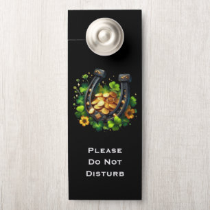 Do Not Disturb Lucky Horseshoe and Gold Coins Door Hanger