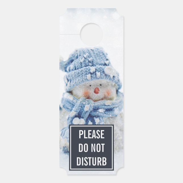 Do Not Disturb Photo of a Cute Snowman Door Hanger (Front)