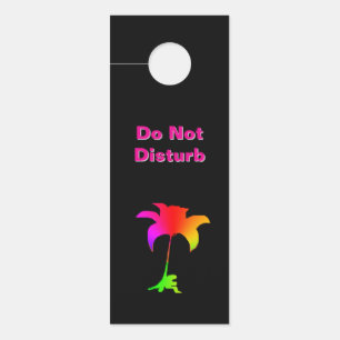 Do Not Disturb / Please Knock Floral Black Door Hanger