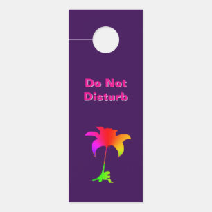 Do Not Disturb / Please Knock Floral Purple Door Hanger