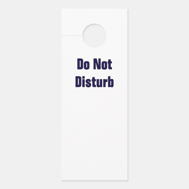 Do Not Disturb /Please Knock/ White      Door Hanger (Front)