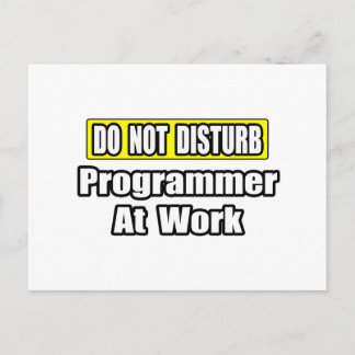 Do Not Disturb...Programmer At Work Postcard