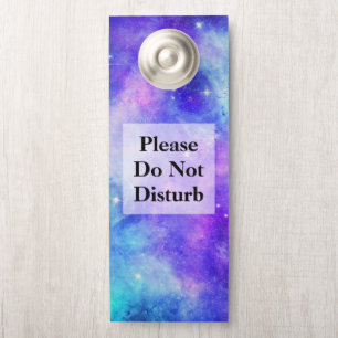 Do Not Disturb Purple and Blue Galaxy Space Door Hanger