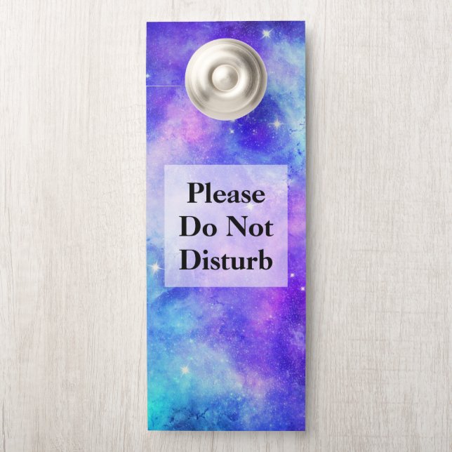 Do Not Disturb Purple and Blue Galaxy Space Door Hanger (On Knob)