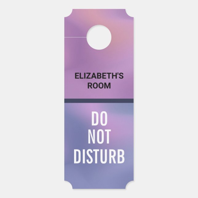Do Not Disturb Purple & Pink Swirling Abstract Door Hanger (Front)