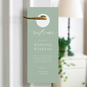Do Not Disturb Sage Green Wedding Hotel Door Hanger