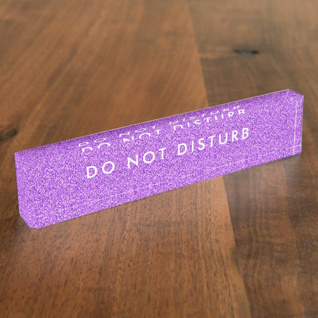 Do Not Disturb Sign Purple glitter Business Nameplate (Side)