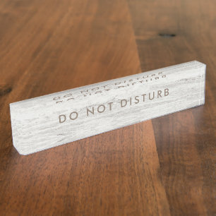 Do Not Disturb Sign Stone Marble Gold Business Nameplate