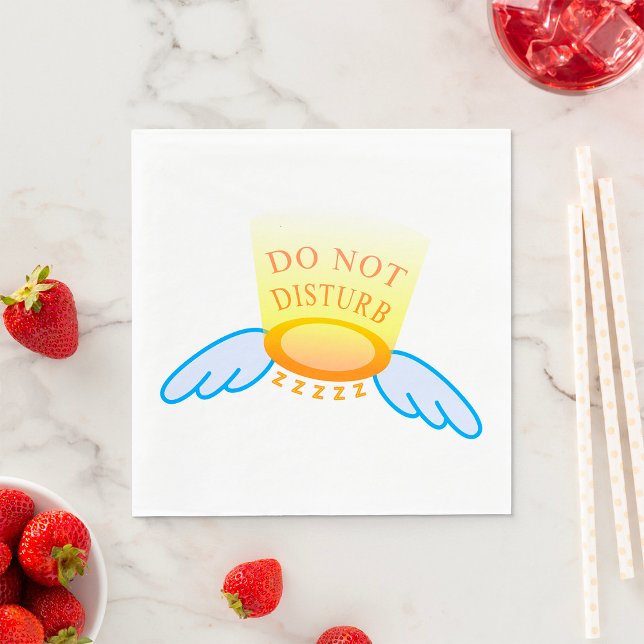Do Not Disturb Sleep Mode Flying Halo and Wings  Napkin (Creator Uploaded)