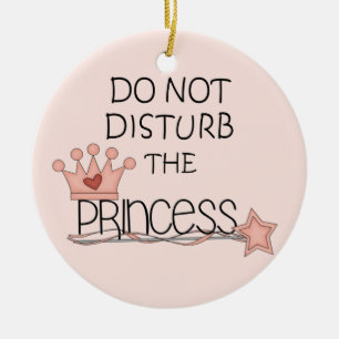 Do Not Disturb the Princess Door Hanger Ceramic Tree Decoration
