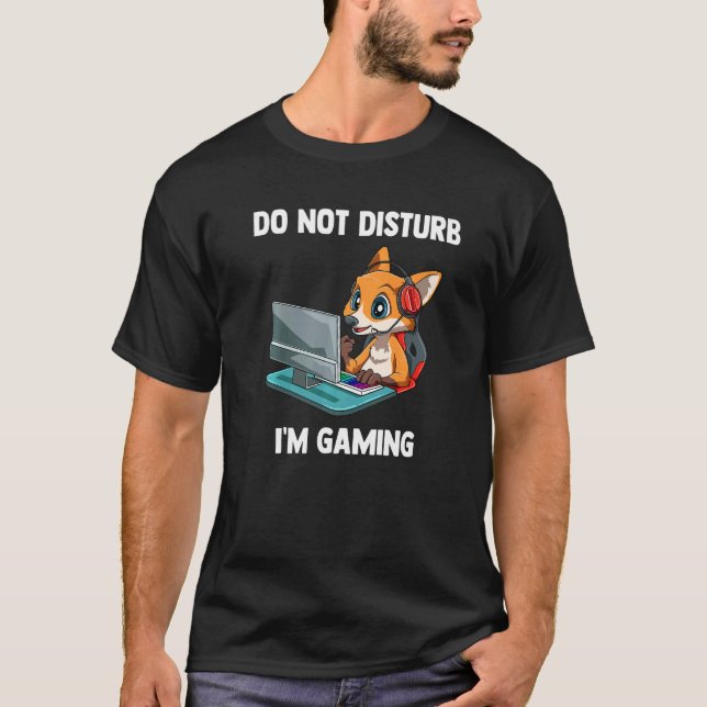 Do Not Disturb   Video Gaming Fox Gamer T-Shirt (Front)
