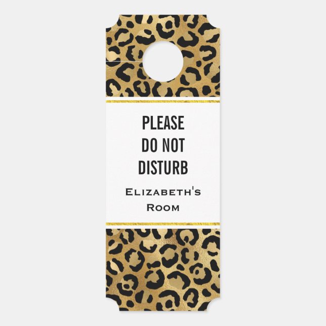 Do Not Disturb Wild & Exotic Leopard Print Pattern Door Hanger (Front)