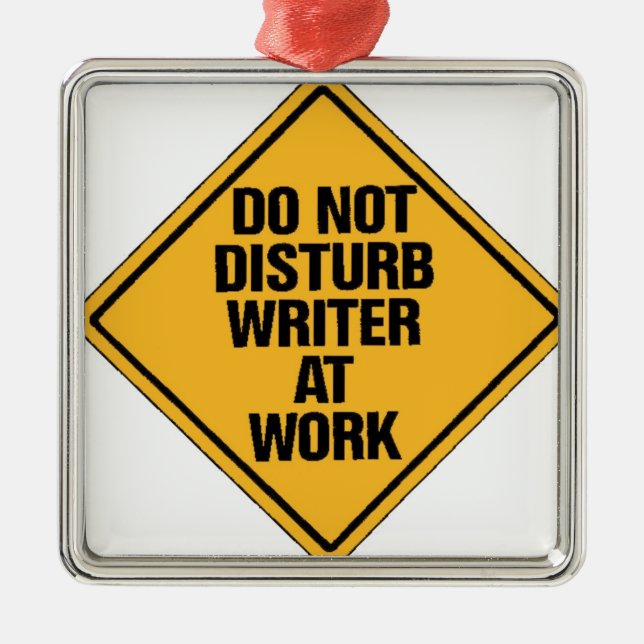 Do not Disturb writer at work Metal Tree Decoration (Front)