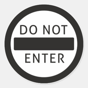 Do Not Enter Circle Sticker