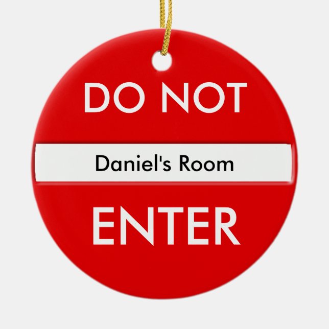 Do Not Enter Door Hanger Ceramic Tree Decoration (Front)